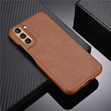 Custodia in pelle anticaduta con lente per Samsung