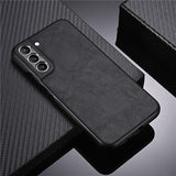 Custodia in pelle anticaduta con lente per Samsung
