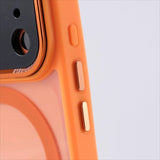 Metal Lens Frame Frosted Magnetic Phone Case For iPhone