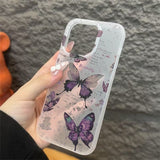 Purple Butterfly Shockproof Phone Case For iPhone
