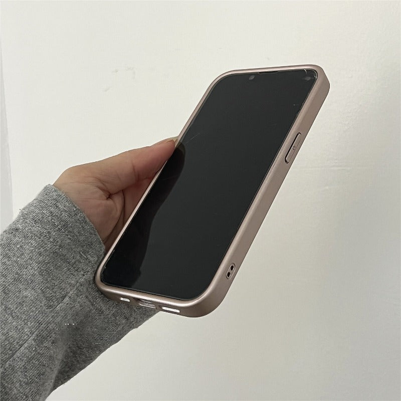 Metallic Paint Fine Sand Wave Pattern Mobile Phone Case For iPhone