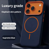 Elephant Leather Texture Simple High-end Magnetic Phone Case For iPhone