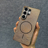 Gold-textured Magnetic Frameless Phone Case For Samsung