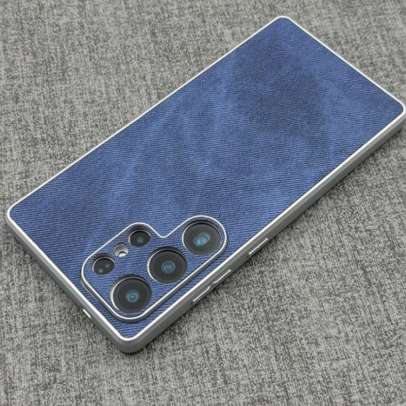 Magnetic Denim Textured Soft Phone Case For Samsung
