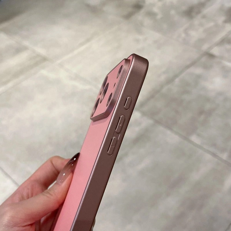 Solid Color Large Window Phone Case For iPhone