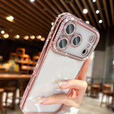 Sparkling Rhinestone Plating Clear Phone Case For iPhone