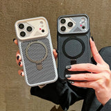 Plating Bracket Magnetic Case For iPhone