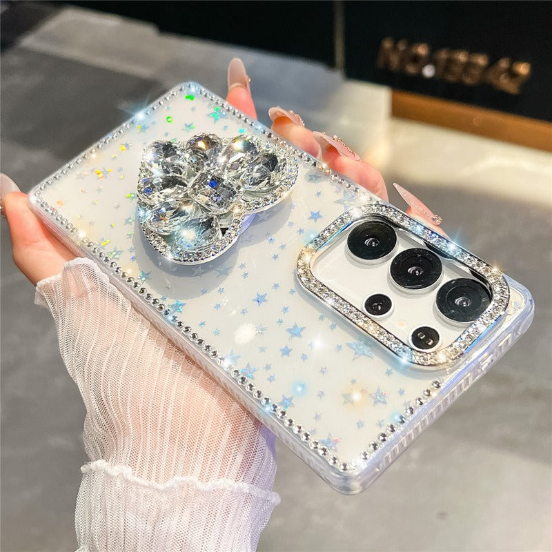 Glitter Heart Phone Case For Samsung