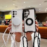 Transparent Crossbody Magnetic Phone Case For Samsung