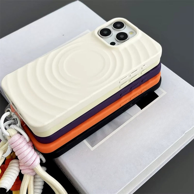 3D Wave Color Clash Magnetic Phone Case For iPhone