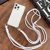 Lanyard Necklace Rope Transparent Clear Back Case For iPhone