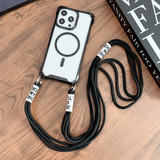 Lanyard Necklace Rope Transparent Clear Back Case For iPhone