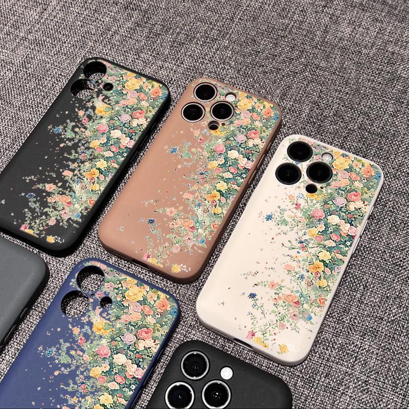 Flower Lens Flat Phone Case For iPhone