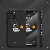 Custodia in silicone simpatico cartone animato altalena astronauta per iPhone