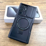 Shockproof Magnetic Armor Wireless Charge Case For Samsung