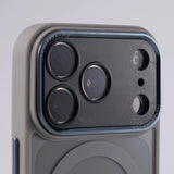 Metal Lens Frame Frosted Magnetic Phone Case For iPhone