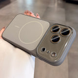 Frosted Magnetic Phone Case with Lens Protector For iPhone