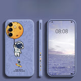 Astronaut Liquid Silicone Phone Case For Samsung