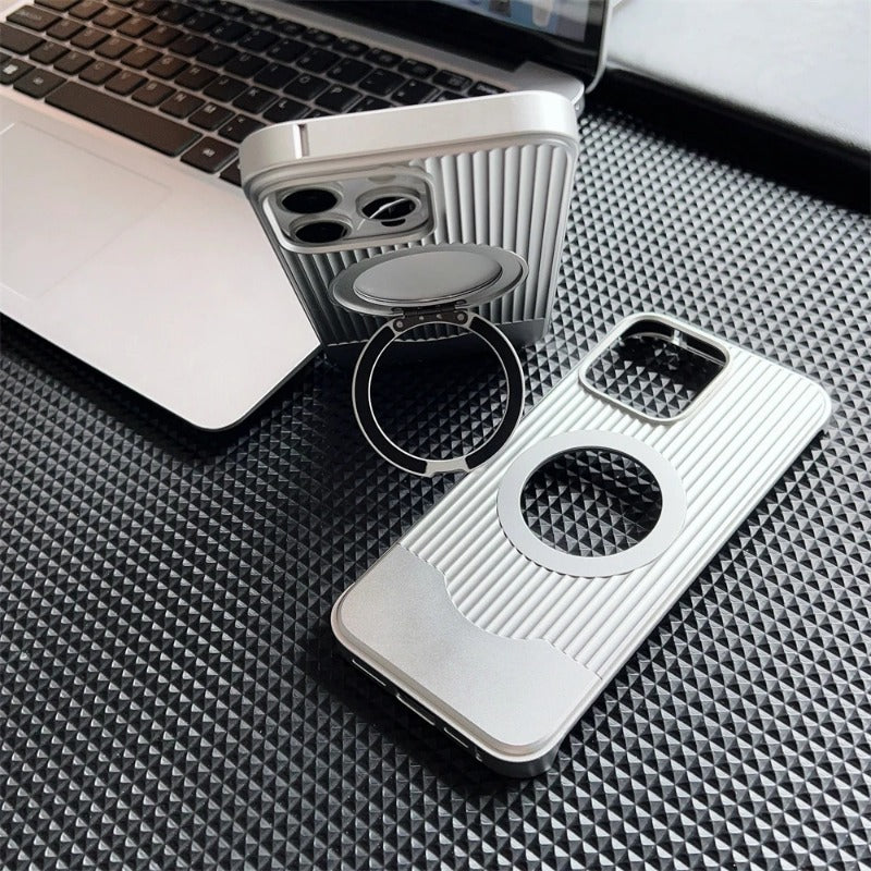 Aluminum Alloy Frameless Magsafe Magnetic Holder Phone Case For iPhone