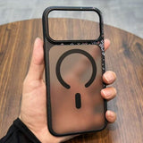 Color-blocked Frosted Magnetic Phone Case For iPhone