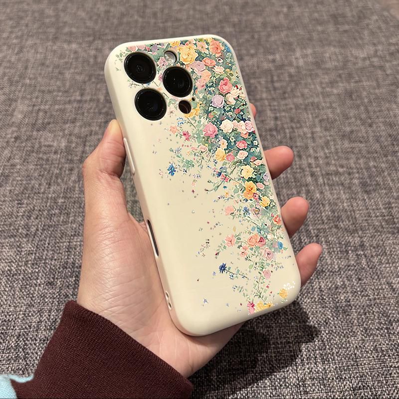 Flower Lens Flat Phone Case For iPhone