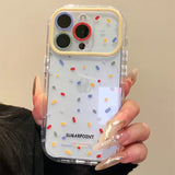 Simple Colorful Round Strip Large Window Phone Case For iPhone