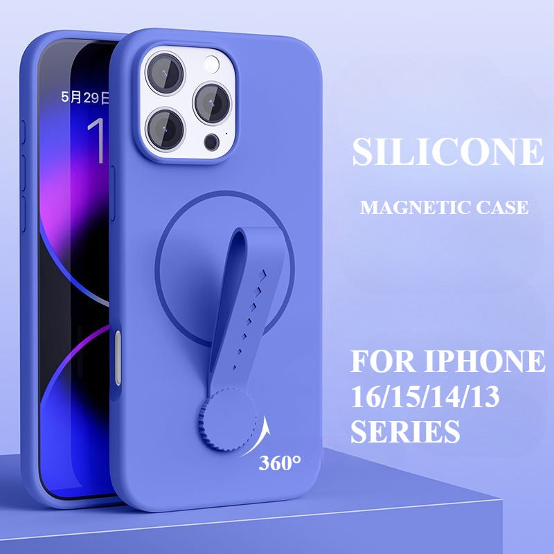 Liquid Silicone Magnetic Ring Phone Case For iPhone