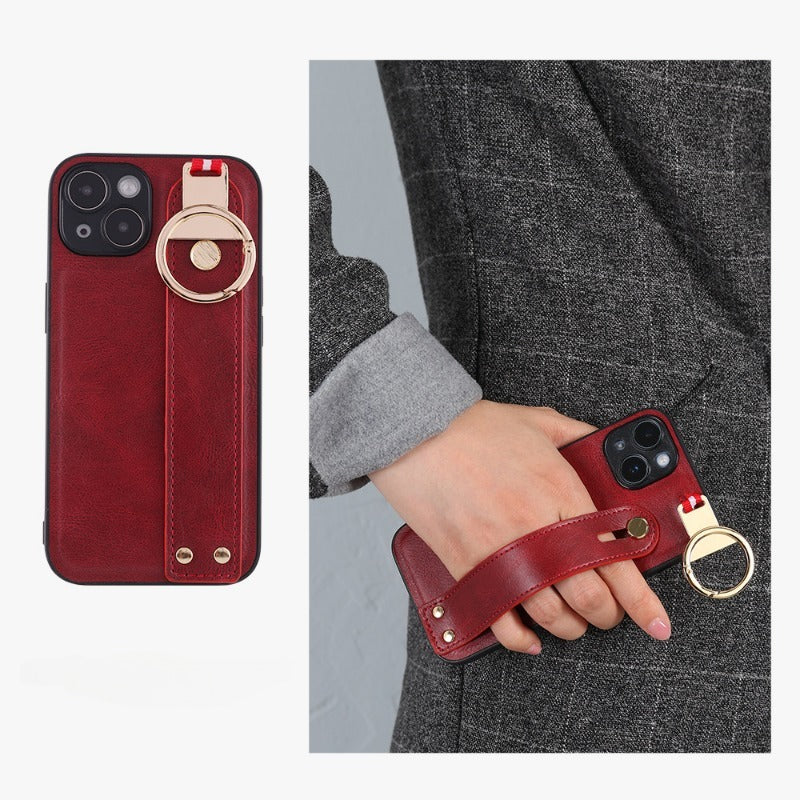 Leather Phone Case with Lanyard For iPhone