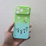Cat-shaped Cutout Frameless Phone Case For iPhone