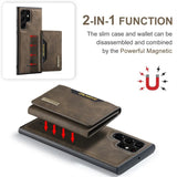 2 in 1 Magnetic Detachable Leather Wallet Case For Samsung