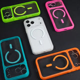 Magnetic Solid Color Transparent Phone Case For iPhone