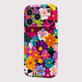 Colorful Retro Floral Pattern Hard PC Phone Case For iPhone