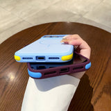 Color-blocked Four-corner Shockproof Magnetic Phone Case For iPhone