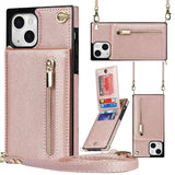 Crossbody Zipper Cards Solt Wallet Leather Case For iPhone