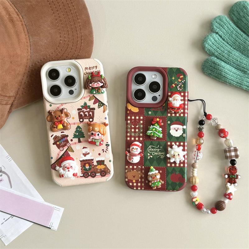 Funny and Cute 3D Christmas Tree Snowman Phone Case For iPhone