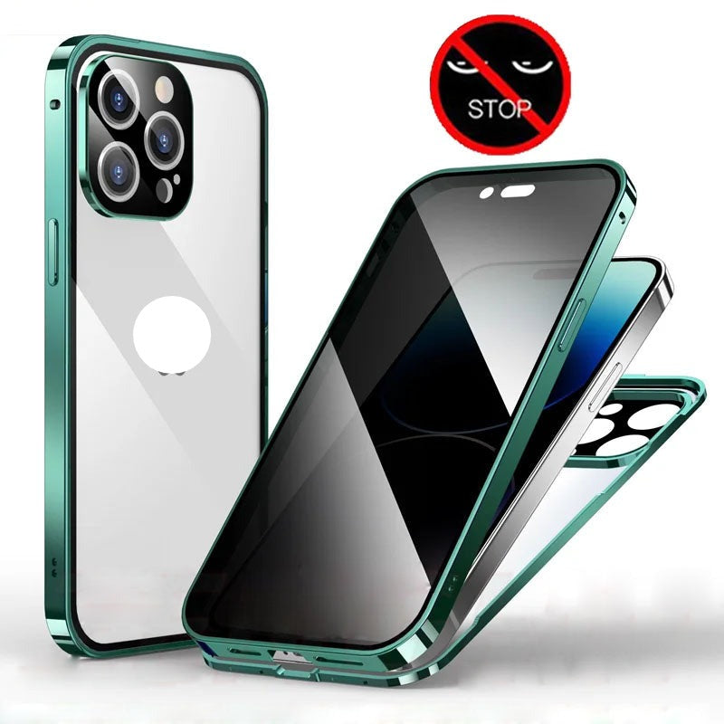 Custodia ad adsorbimento magnetico per privacy anti-peep in doppio vetro per iPhone