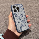 Hollow Butterfly Lens Flat Phone Case For iPhone