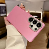 Solid Color Rock Sand Magnetic Phone Case For Samsung