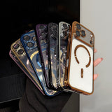 Electroplated Transparent Magnetic Phone Case For iPhone