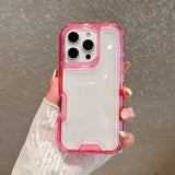 3 in 1 Transparent Heavy Duty Armor Phone Case For iPhone