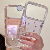 Glittery Transparent Star Phone Case For iPhone