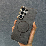 Gold-textured Magnetic Frameless Phone Case For Samsung