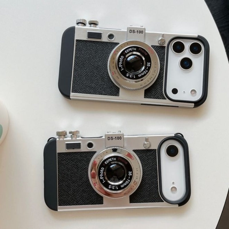 Retro Camera Style Crossbody Lanyard Phone Case For iPhone