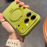 Premium Silicone Stand Magnetic Phone Case  for iPhone
