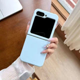 Solid Color Liquid Silicone Phone Case For Samsung Z FLIP