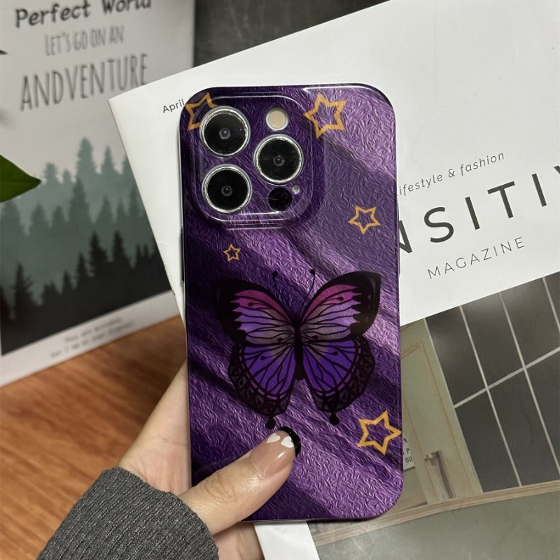 Oil Painting Butterfly Phone Case For iPhone