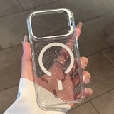 Glitter Transparent Magnetic Phone Case For iPhone