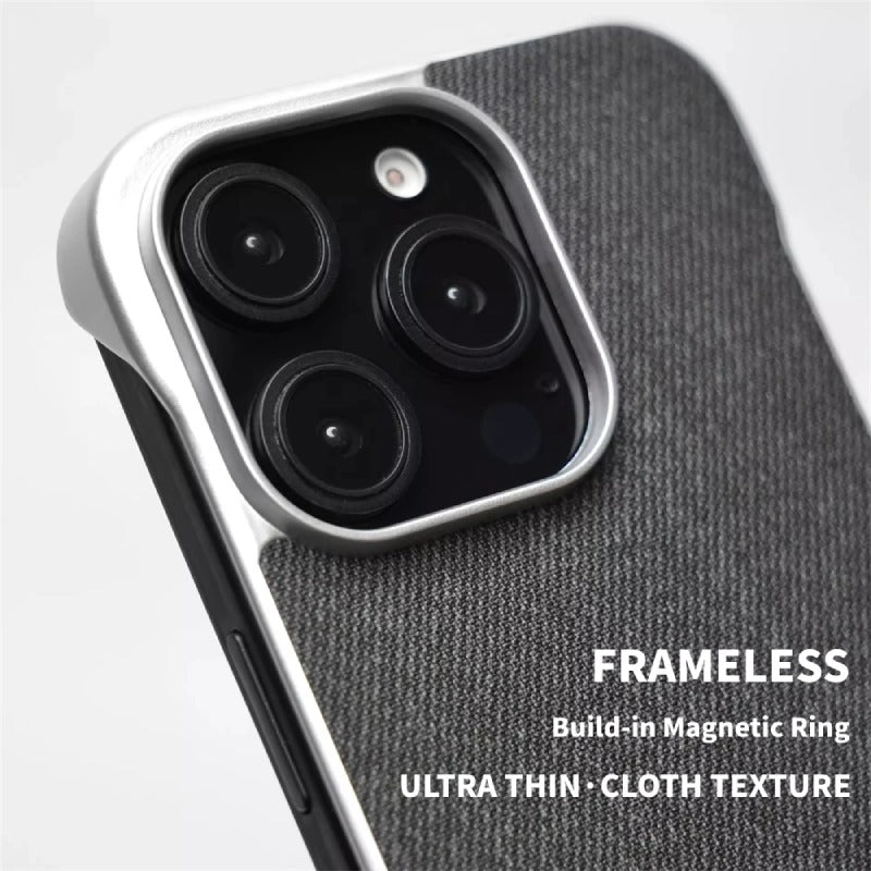 Ultra Thin Light Frameless Cloth Texture Slim Case For iPhone