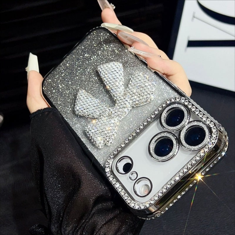3D Bow Electroplated Phone Case For iPhone
