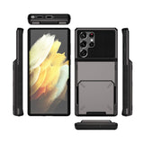 TPU+PC Flip Card Insertion Phone Case For Samsung